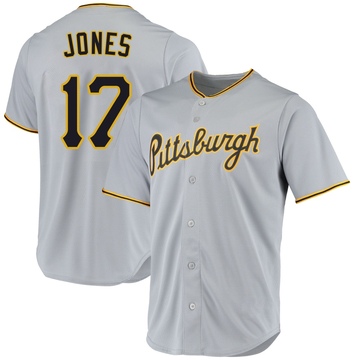 Replica Jared Jones Men's Pittsburgh Pirates Gray Road Jersey