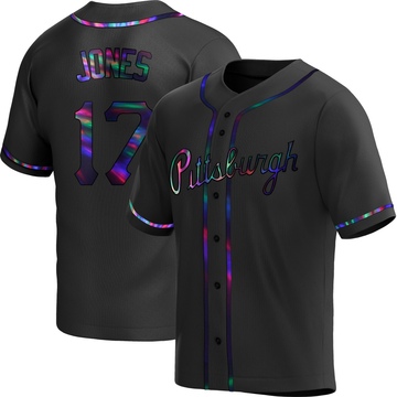 Replica Jared Jones Youth Pittsburgh Pirates Black Holographic Alternate Jersey