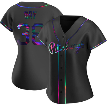 Replica Jason Bay Women's Pittsburgh Pirates Black Holographic Alternate Jersey