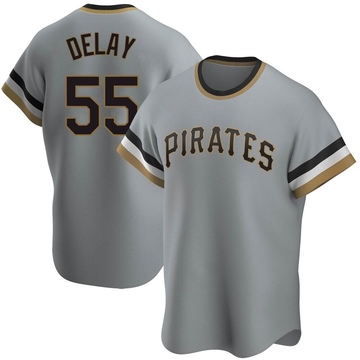 Replica Jason Delay Men's Pittsburgh Pirates Gray Road Cooperstown Collection Jersey