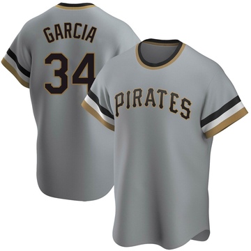 Replica Jhostynxon Garcia Men's Pittsburgh Pirates Gray Road Cooperstown Collection Jersey
