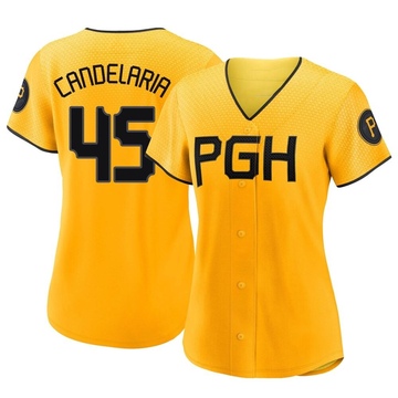 Replica John Candelaria Women's Pittsburgh Pirates Gold 2023 City Connect Jersey