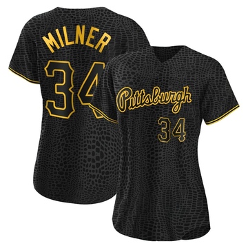 Replica John Milner Women's Pittsburgh Pirates Black Snake Skin City Jersey
