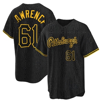 Replica Justin Lawrence Men's Pittsburgh Pirates Black Snake Skin City Jersey