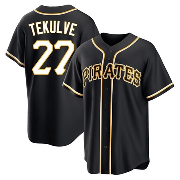 Replica Kent Tekulve Youth Pittsburgh Pirates Black Fashion Out Jersey