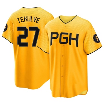 Replica Kent Tekulve Youth Pittsburgh Pirates Gold 2023 City Connect Jersey