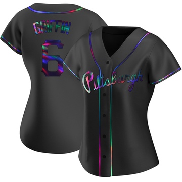 Replica Konnor Griffin Women's Pittsburgh Pirates Black Holographic Alternate Jersey
