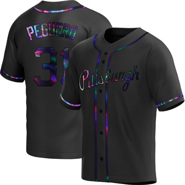 Replica Liover Peguero Men's Pittsburgh Pirates Black Holographic Alternate Jersey