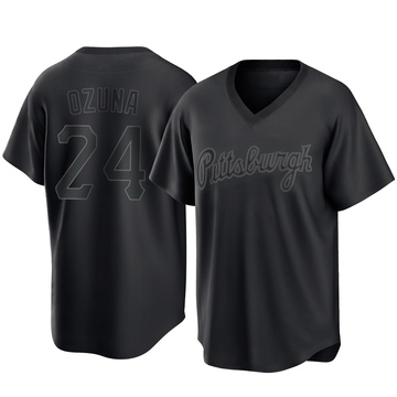 Replica Marcell Ozuna Men's Pittsburgh Pirates Black Pitch Fashion Jersey