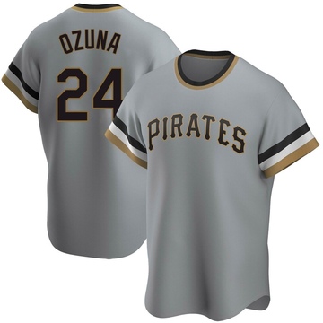 Replica Marcell Ozuna Youth Pittsburgh Pirates Gray Road Cooperstown Collection Jersey