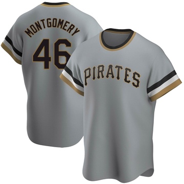 Replica Mason Montgomery Men's Pittsburgh Pirates Gray Road Cooperstown Collection Jersey