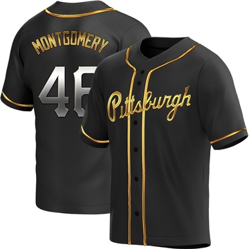 Replica Mason Montgomery Youth Pittsburgh Pirates Black Golden Alternate Jersey
