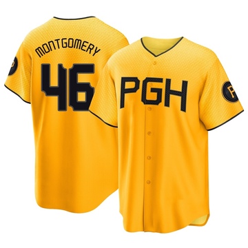 Replica Mason Montgomery Youth Pittsburgh Pirates Gold 2023 City Connect Jersey