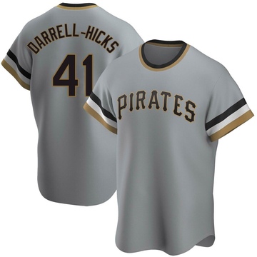 Replica Michael Darrell-Hicks Men's Pittsburgh Pirates Gray Road Cooperstown Collection Jersey