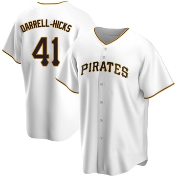 Replica Michael Darrell-Hicks Men's Pittsburgh Pirates White Home Jersey