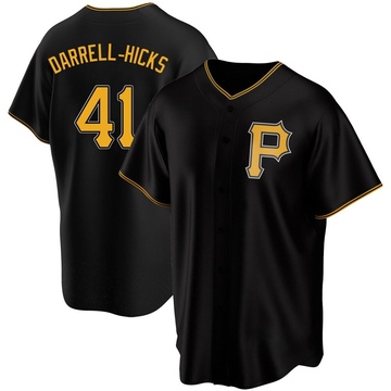 Replica Michael Darrell-Hicks Youth Pittsburgh Pirates Black Alternate Jersey