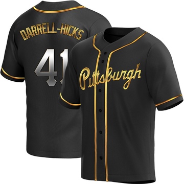 Replica Michael Darrell-Hicks Youth Pittsburgh Pirates Black Golden Alternate Jersey