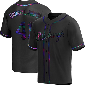 Replica Michael Darrell-Hicks Youth Pittsburgh Pirates Black Holographic Alternate Jersey
