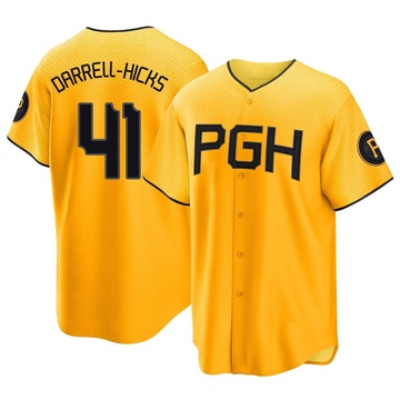 Replica Michael Darrell-Hicks Youth Pittsburgh Pirates Gold 2023 City Connect Jersey