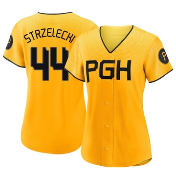 Replica Peter Strzelecki Women's Pittsburgh Pirates Gold 2023 City Connect Jersey