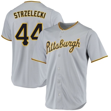 Replica Peter Strzelecki Youth Pittsburgh Pirates Gray Road Jersey