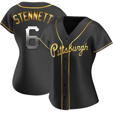 Replica Rennie Stennett Women's Pittsburgh Pirates Black Golden Alternate Jersey