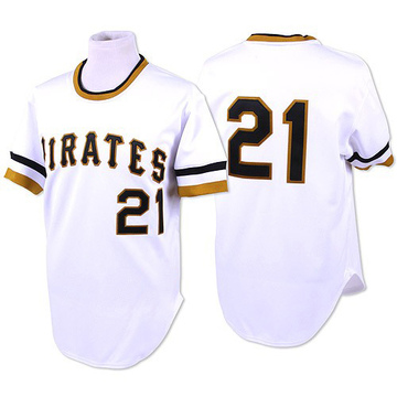 Replica Roberto Clemente Men's Pittsburgh Pirates White Throwback Jersey
