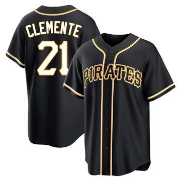 Replica Roberto Clemente Youth Pittsburgh Pirates Black Fashion Out Jersey