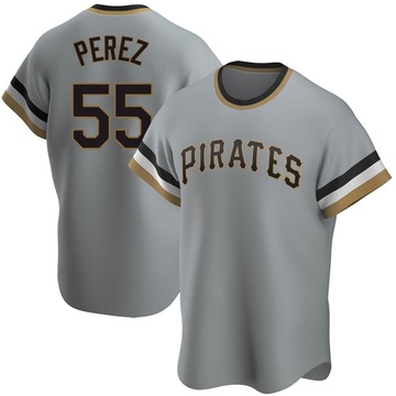 Replica Roberto Perez Men's Pittsburgh Pirates Gray Road Cooperstown Collection Jersey