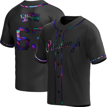 Replica Ronny Simon Youth Pittsburgh Pirates Black Holographic Alternate Jersey