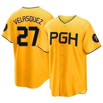 Replica Vince Velasquez Men's Pittsburgh Pirates Gold 2023 City Connect Jersey