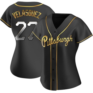 Replica Vince Velasquez Women's Pittsburgh Pirates Black Golden Alternate Jersey