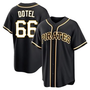 Replica Wilber Dotel Men's Pittsburgh Pirates Black Fashion Out Jersey