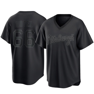 Replica Wilber Dotel Men's Pittsburgh Pirates Black Pitch Fashion Jersey